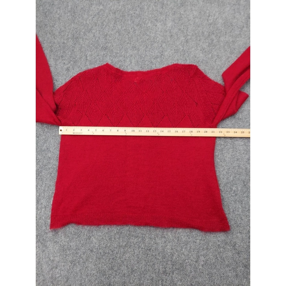 SUNDANCE Cardigan Sweater Womens XL Burgundy Pink Mohair Blend Long Sleeve Soft - Picture 6 of 8